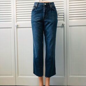 WE THE FREE Blue Cotton High Rise Crop Jeans Size 28